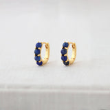 gemstone huggie hoop earrings