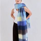 the reykjavik scarf, 100% recycled, blue & yellow