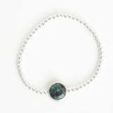 seabreeze stretch silver bead bracelet