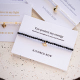 Black Onyx Evil Eye Affirmation Charm Bracelet