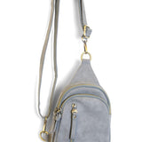 faux suede skyler sling bag