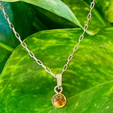 citrine tiny charm necklace