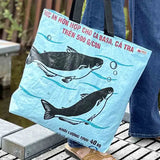 recycled feed bag shopping tote