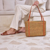 Ata Vine Open Weave Tote Bag with drawstring lining