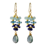 thistle earrings in lapis