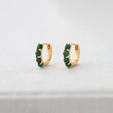 gemstone huggie hoop earrings