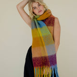 the reykjavik scarf, 100% recycled, yellow check