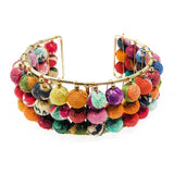 triple stacked kantha cuff