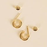 gold hoop double earring