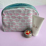 Cotton Canvas Cosmetic Case -  Toiletry Bag - Travel Pouch