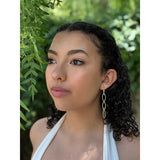 mixed metal elipse earrings