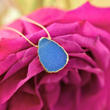 blue druzy alchemy necklace for inner strength