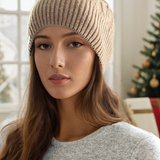 cashmere cable knit skully beanie