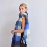 the reykjavik scarf, 100% recycled, blue & yellow
