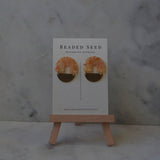 small half circle agate arch stud earrings