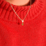 carnelian tiny charm necklace