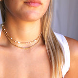 golden unity seed bead necklace