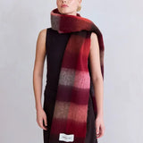 the reykjavik scarf, 100% recycled, burgundy check