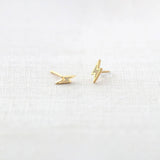 opal lightning bolt stud earrings