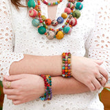 triple stacked kantha cuff