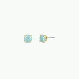 round cz gold earrings