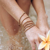 classic gold beaded waterproof stretch bracelets