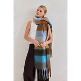 the reykjavik scarf, 100% recycled, blue & orange
