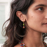 kantha double drop earrings