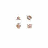 abalone shape studs set