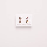 abalone shape studs set