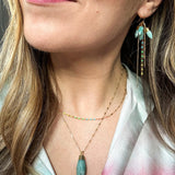 enamel chain center necklace
