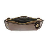liquid metal mini crossbody wristlet clutch