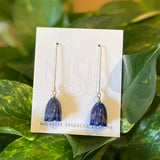 lapis tulip drop earrings