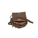 adrienne pleated flap crossbody