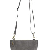 faux suede mini crossbody wristlet clutch