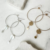 coin charmed large hoop earrings