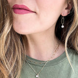 cz cubic zirconia paperclip link drop earrings