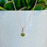 jade tiny gemstone charm necklace