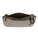 liquid metal mini crossbody wristlet clutch