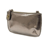 liquid metal mini crossbody wristlet clutch