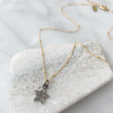 diamond pave star charm necklace
