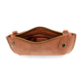 faux suede mini crossbody wristlet clutch