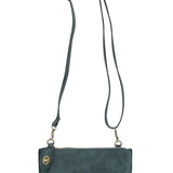 faux suede mini crossbody wristlet clutch