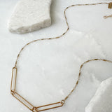 triple elongated link center necklace