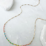 enamel chain center necklace