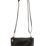 liquid metal mini crossbody wristlet clutch