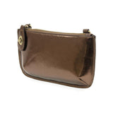 liquid metal mini crossbody wristlet clutch
