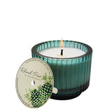 roland pine 6 oz forest green ribbed glass candle