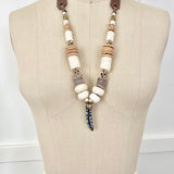 ivory & blue pendant necklace