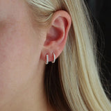 crystal huggie hoop earrings